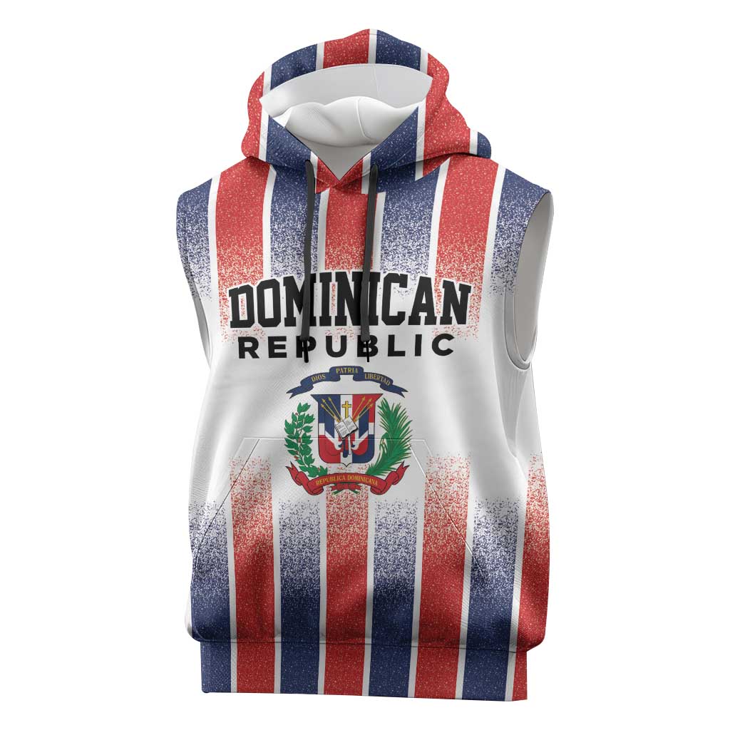 Personalized Dominican Republic Sleeveless Hoodie Stripe Stylized