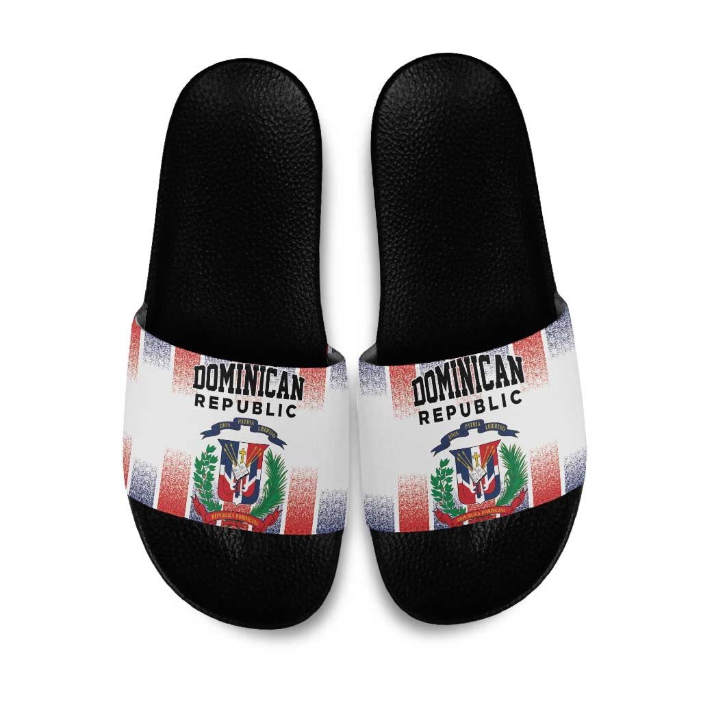 Dominican Republic Slide Sandals Stripe Stylized