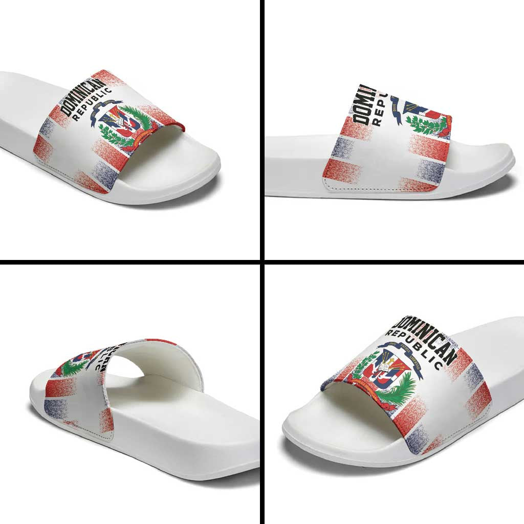 Dominican Republic Slide Sandals Stripe Stylized