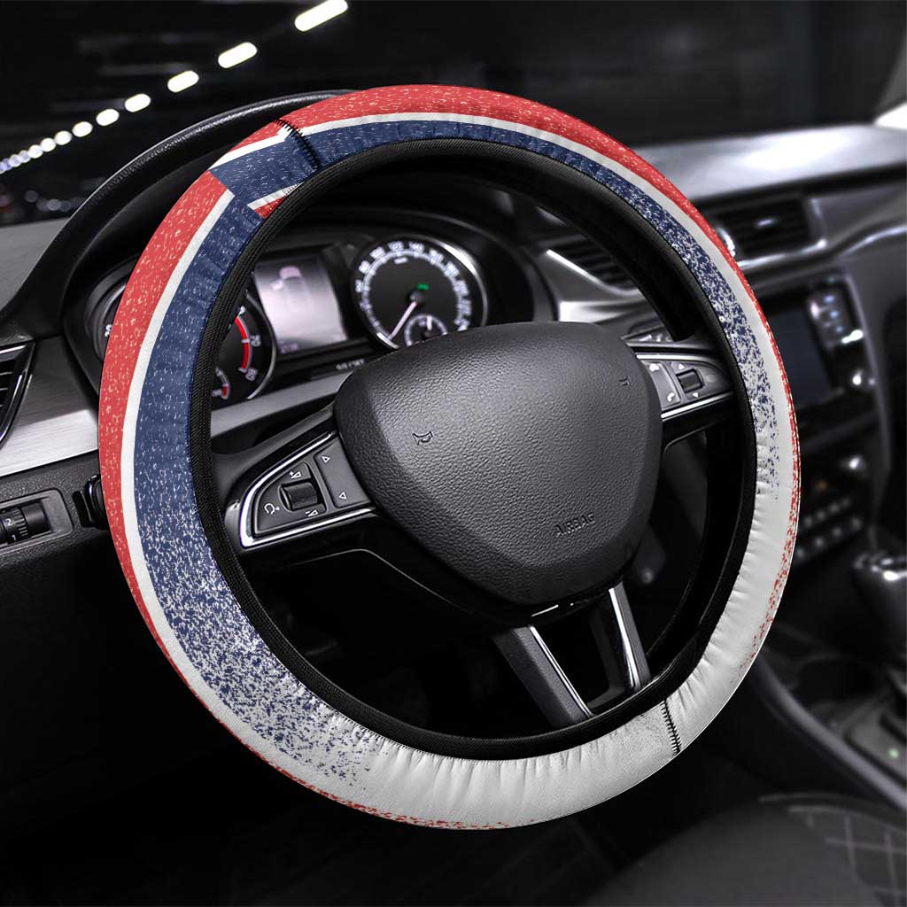 Dominican Republic Steering Wheel Cover Stripe Stylized