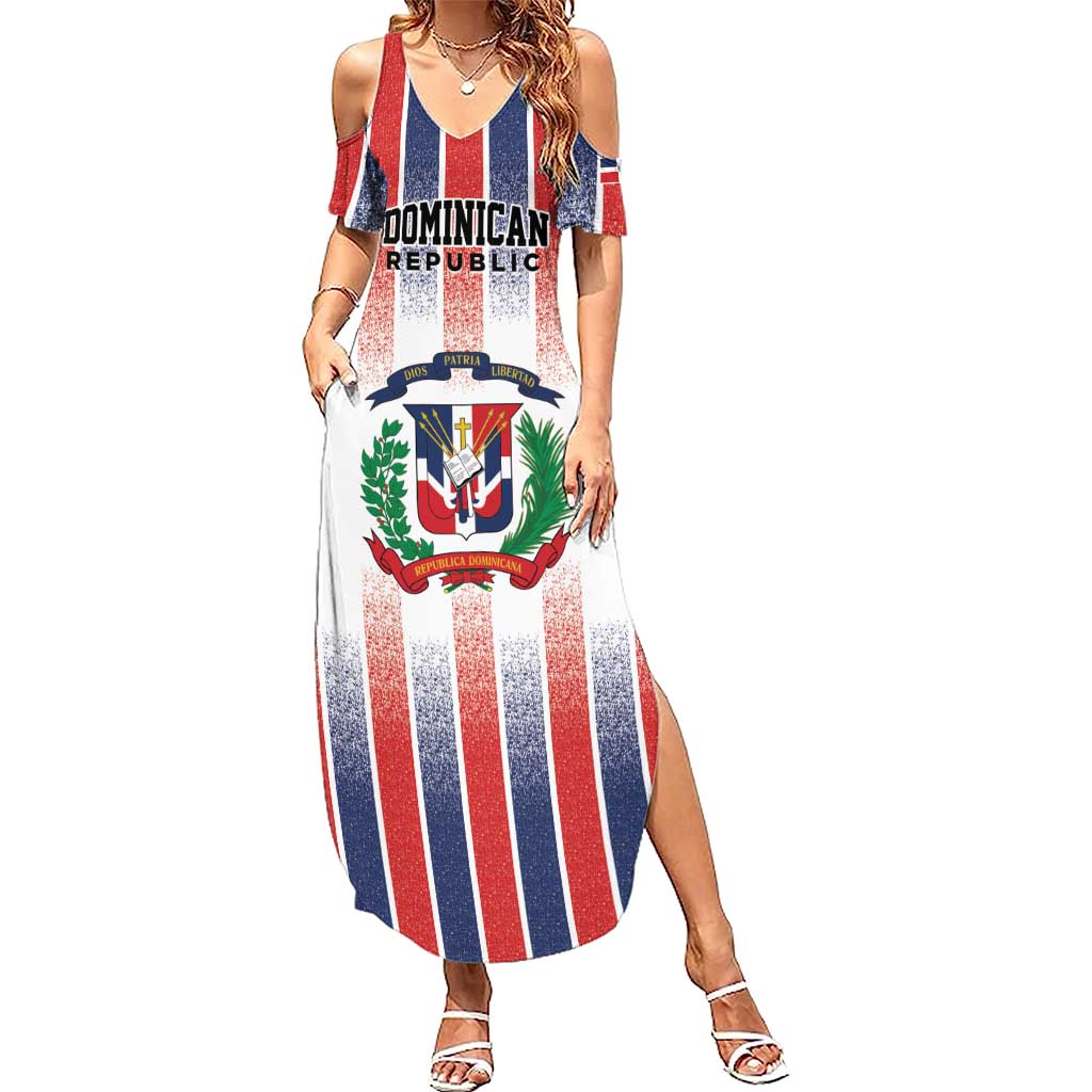 Personalized Dominican Republic Summer Maxi Dress Stripe Stylized