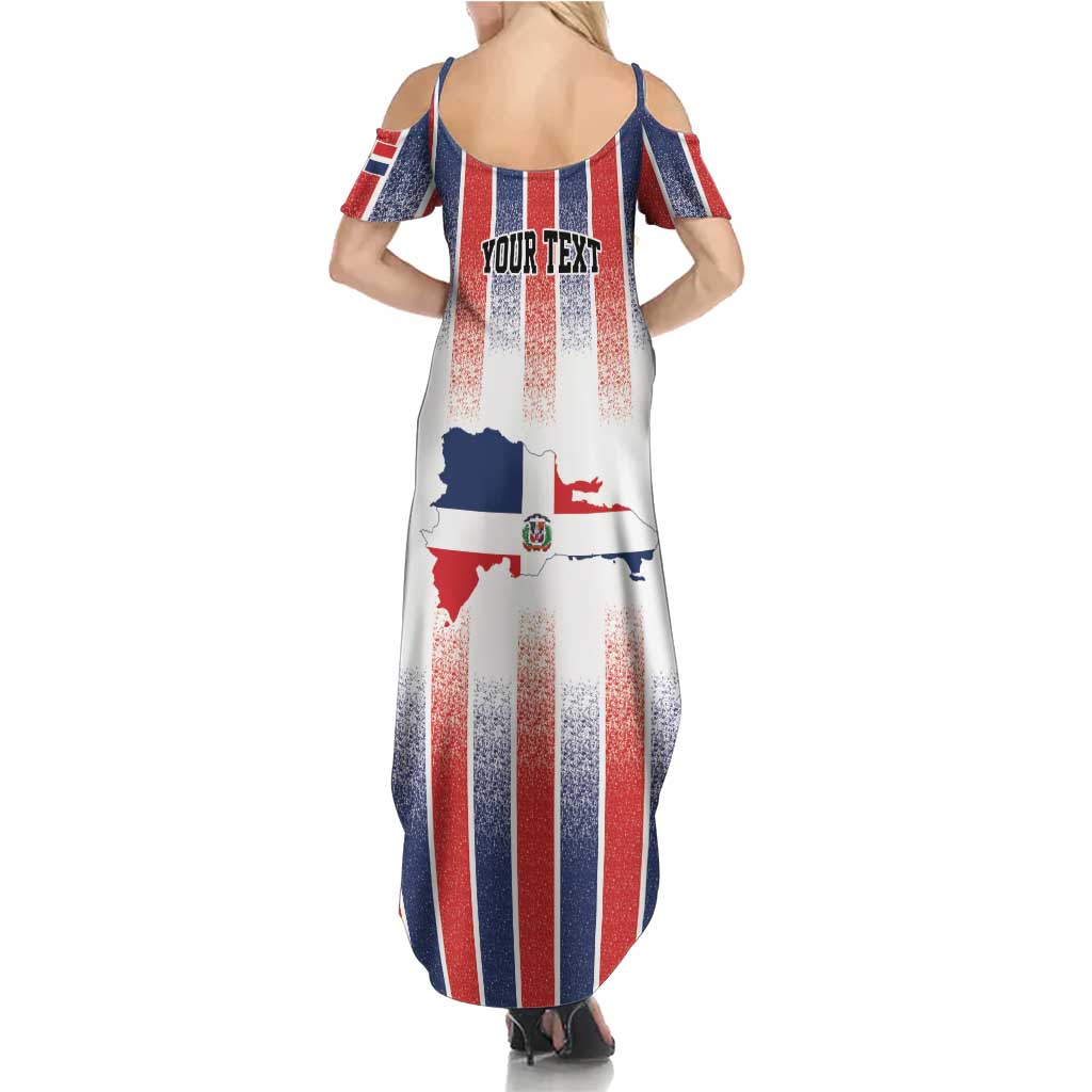 Personalized Dominican Republic Summer Maxi Dress Stripe Stylized