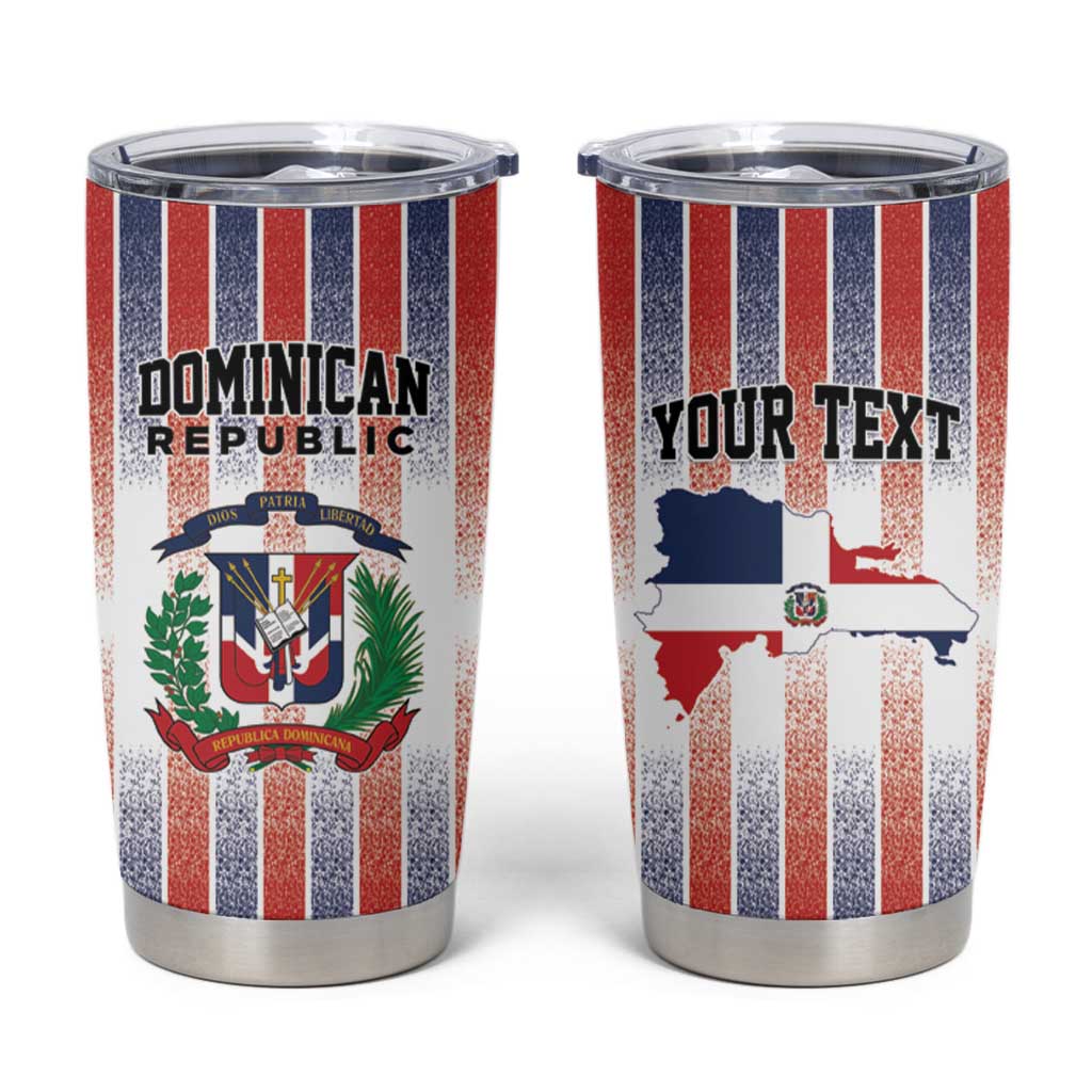 Personalized Dominican Republic Tumbler Cup Stripe Stylized