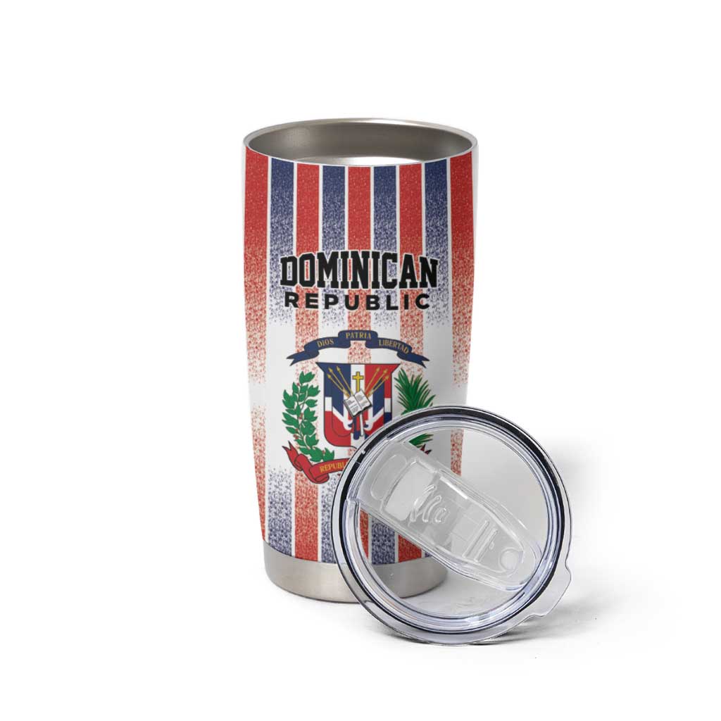 Personalized Dominican Republic Tumbler Cup Stripe Stylized