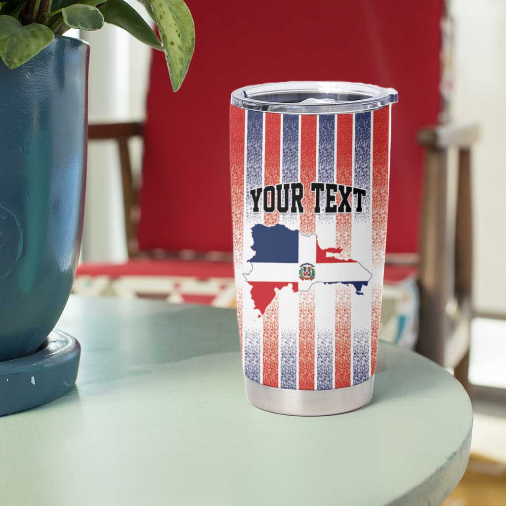 Personalized Dominican Republic Tumbler Cup Stripe Stylized