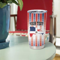 Personalized Dominican Republic Tumbler Cup Stripe Stylized