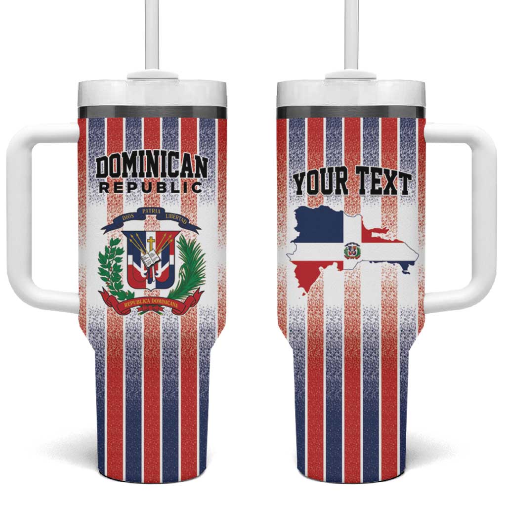 Personalized Dominican Republic Tumbler With Handle Stripe Stylized