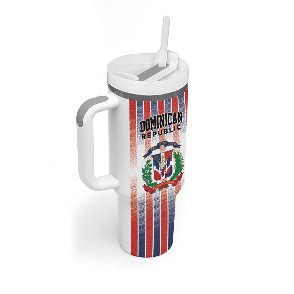 Personalized Dominican Republic Tumbler With Handle Stripe Stylized
