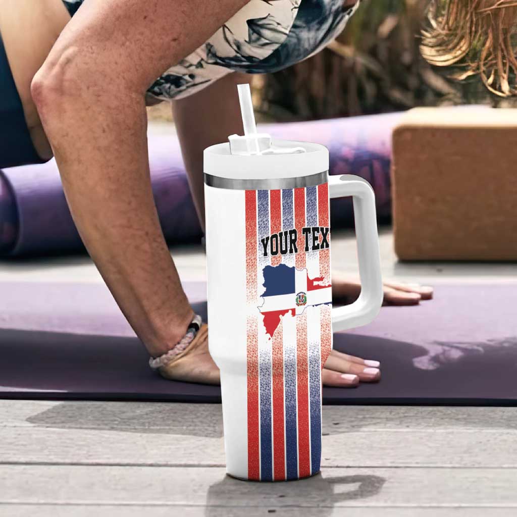 Personalized Dominican Republic Tumbler With Handle Stripe Stylized