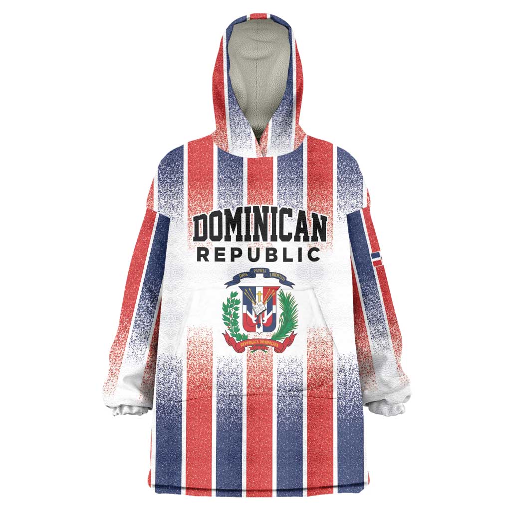 Personalized Dominican Republic Wearable Blanket Hoodie Stripe Stylized