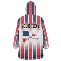 Personalized Dominican Republic Wearable Blanket Hoodie Stripe Stylized