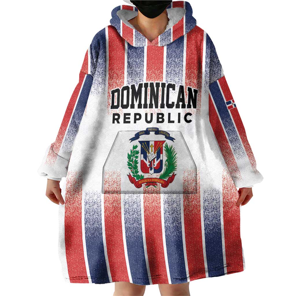Personalized Dominican Republic Wearable Blanket Hoodie Stripe Stylized