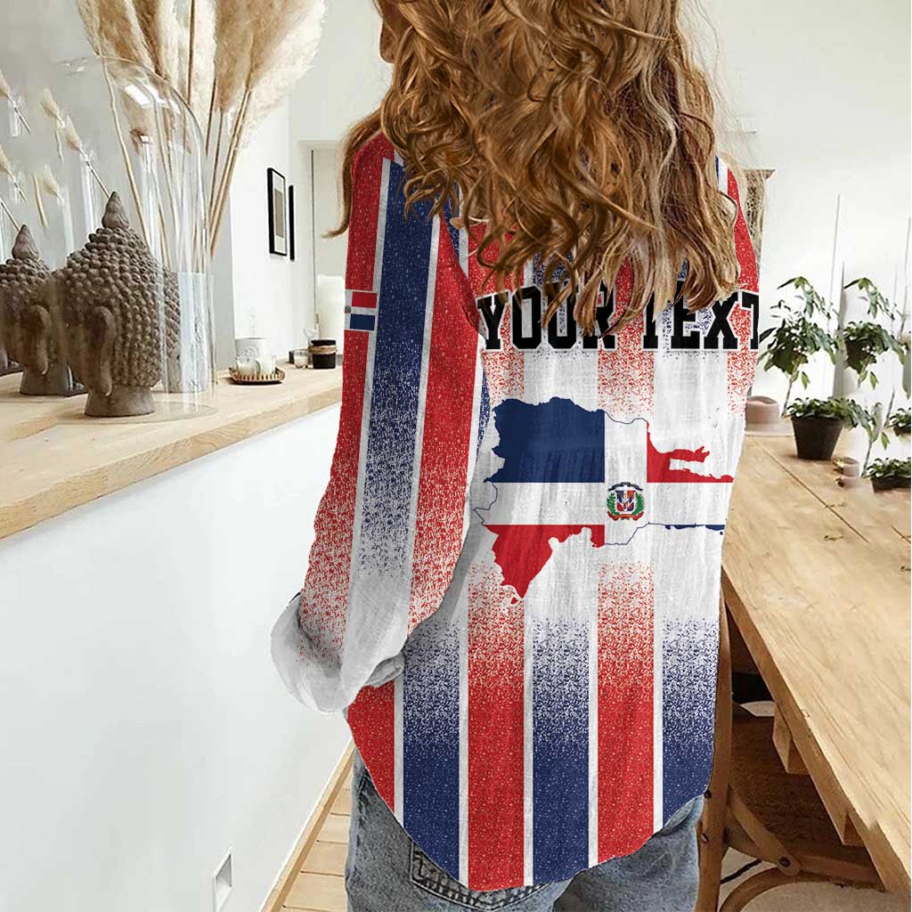 Personalized Dominican Republic Women Casual Shirt Stripe Stylized