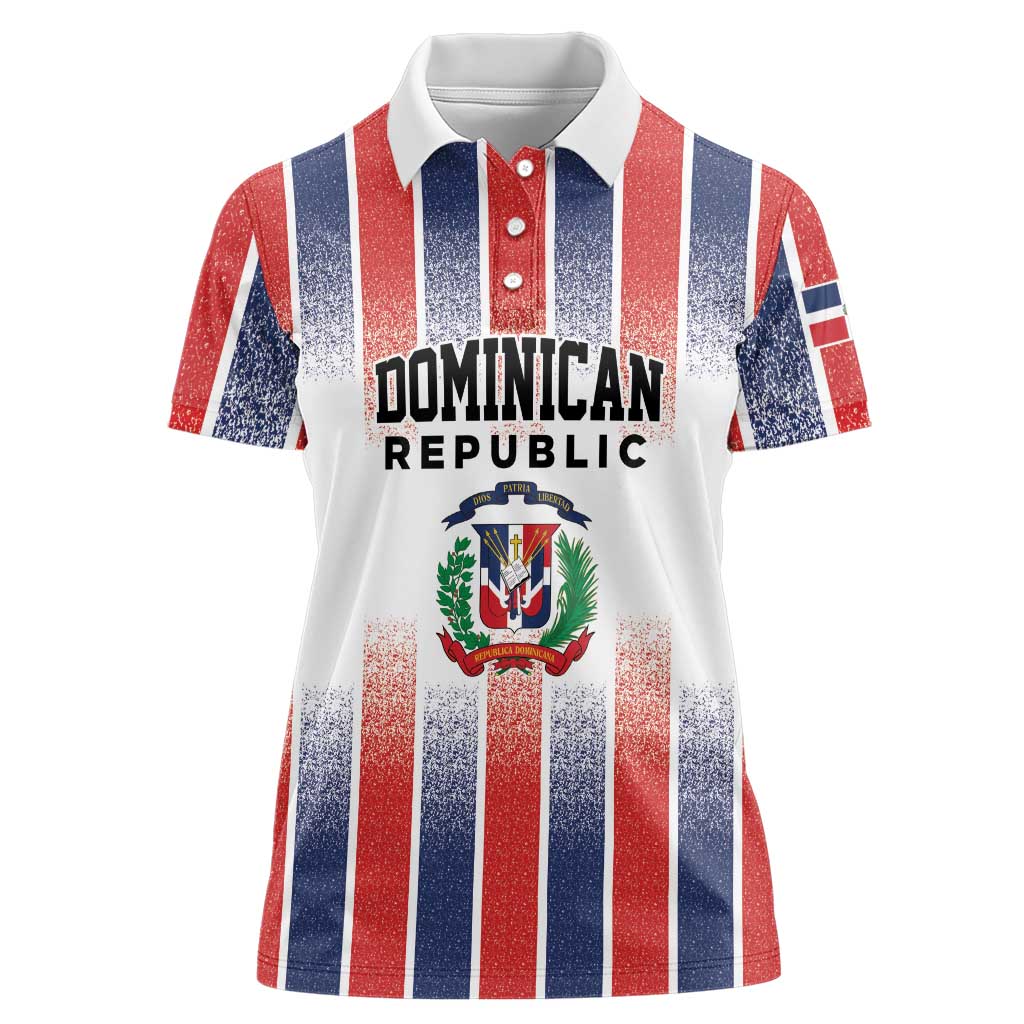 Personalized Dominican Republic Women Polo Shirt Stripe Stylized