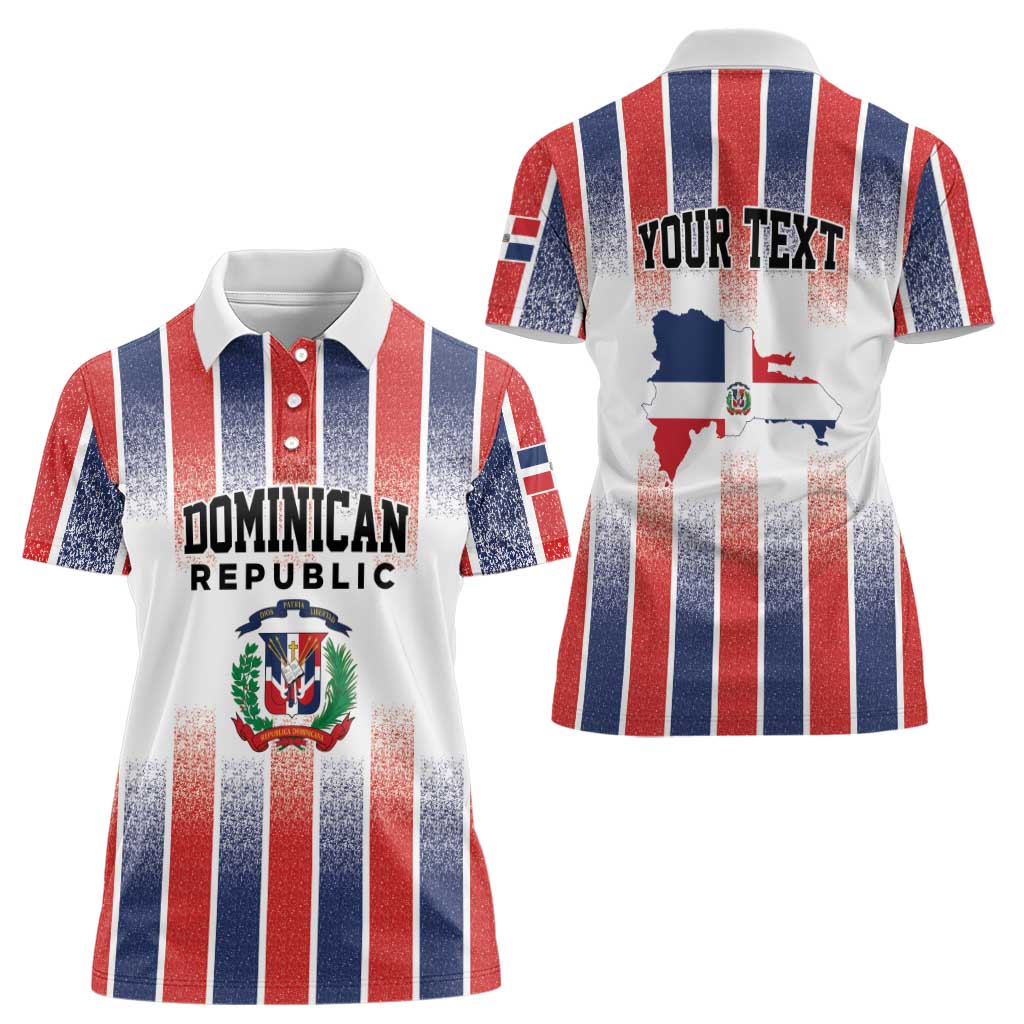Personalized Dominican Republic Women Polo Shirt Stripe Stylized