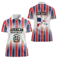 Personalized Dominican Republic Women Polo Shirt Stripe Stylized