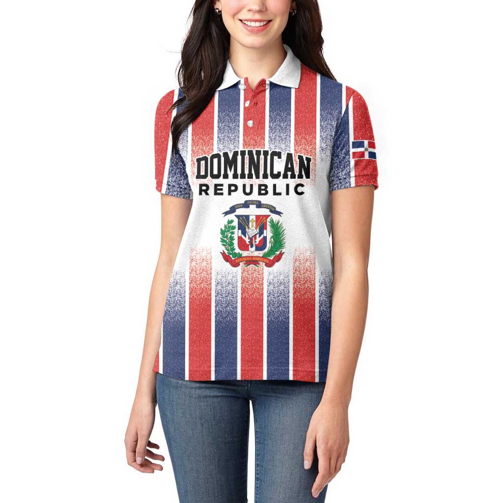 Personalized Dominican Republic Women Polo Shirt Stripe Stylized