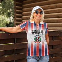 Personalized Dominican Republic Women Polo Shirt Stripe Stylized