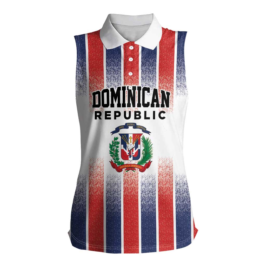 Personalized Dominican Republic Women Sleeveless Polo Shirt Stripe Stylized