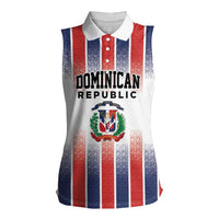 Personalized Dominican Republic Women Sleeveless Polo Shirt Stripe Stylized