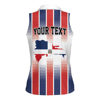 Personalized Dominican Republic Women Sleeveless Polo Shirt Stripe Stylized