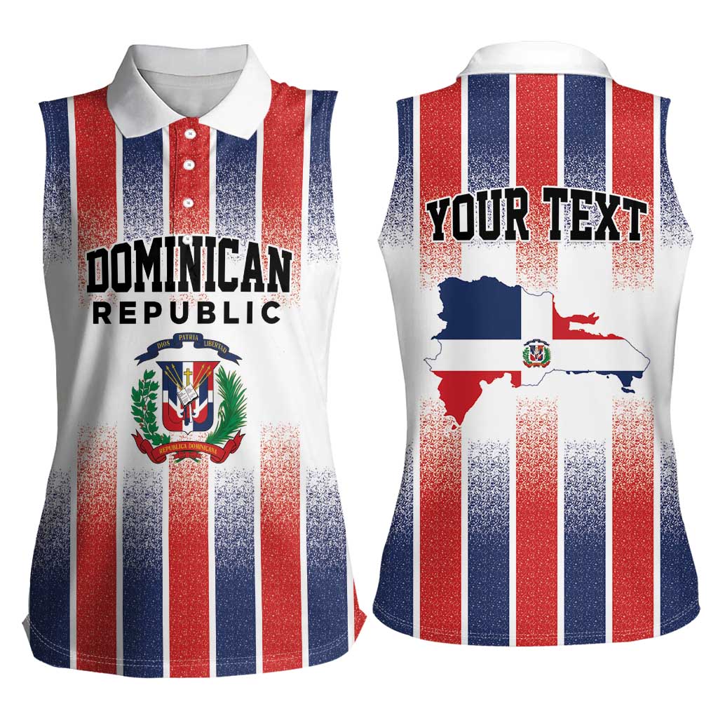 Personalized Dominican Republic Women Sleeveless Polo Shirt Stripe Stylized