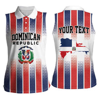 Personalized Dominican Republic Women Sleeveless Polo Shirt Stripe Stylized