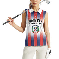 Personalized Dominican Republic Women Sleeveless Polo Shirt Stripe Stylized