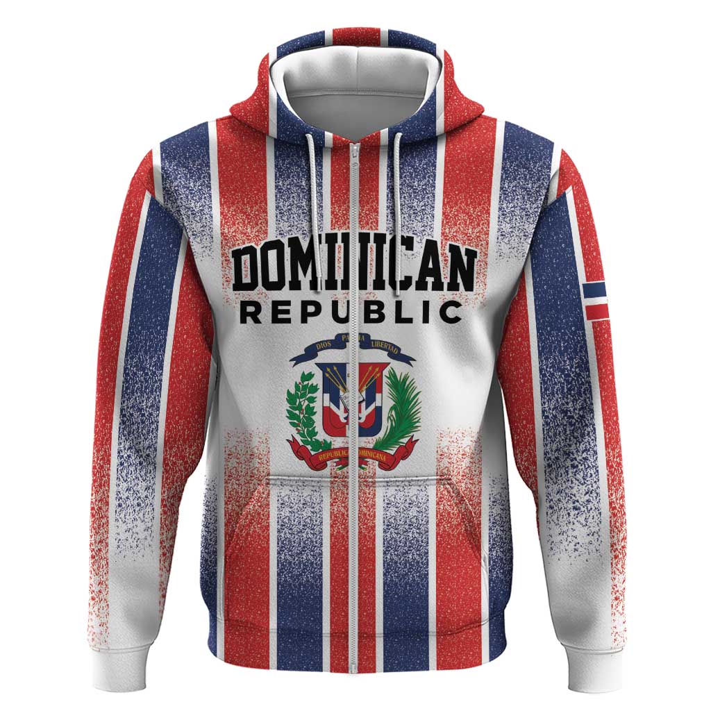 Personalized Dominican Republic Zip Hoodie Stripe Stylized