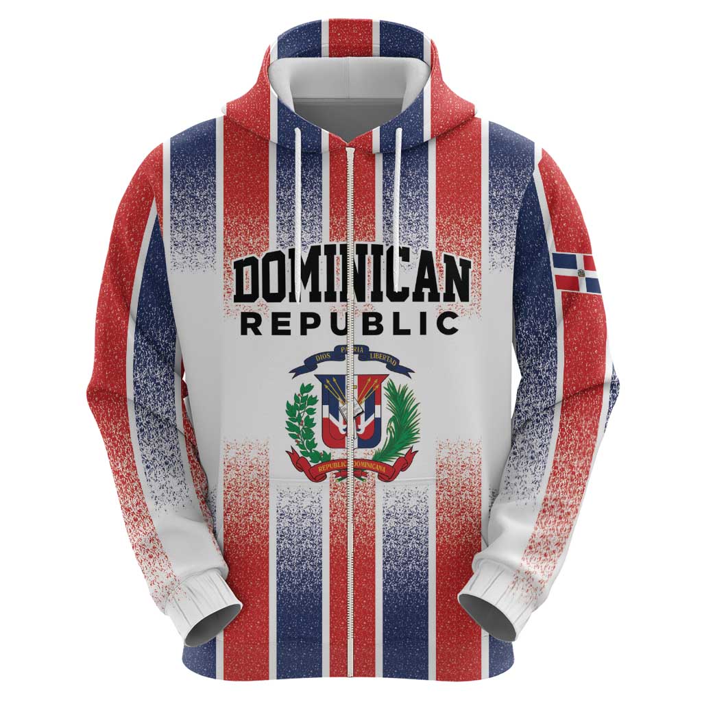 Personalized Dominican Republic Zip Hoodie Stripe Stylized