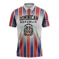 Personalized Dominican Republic Zipper Polo Shirt Stripe Stylized