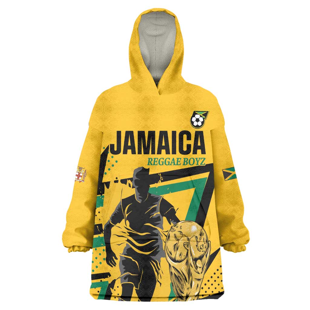 Custom Football 2026 Jamaica Kid Wearable Blanket Hoodie All A Wi One Team