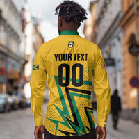 Custom Football 2026 Jamaica Long Sleeve Button Shirt All A Wi One Team