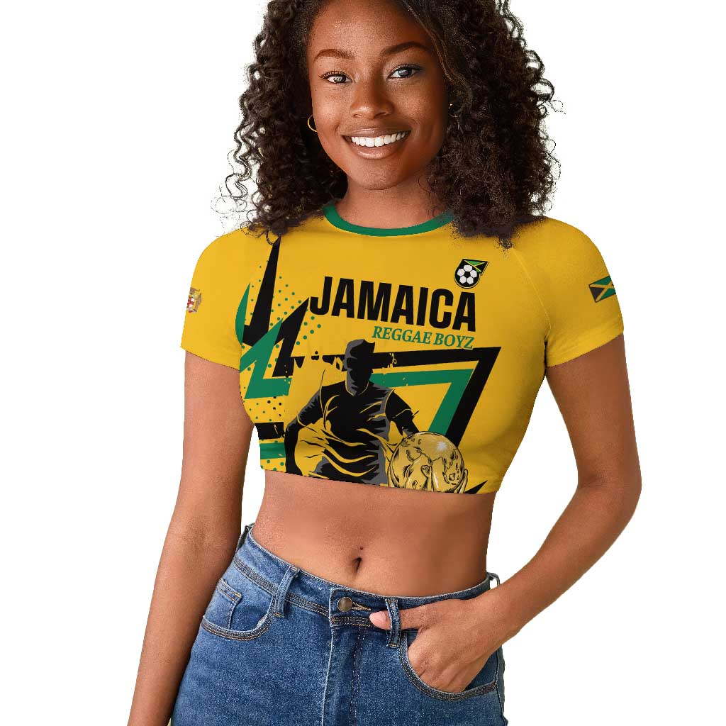 Custom Football 2026 Jamaica Raglan Cropped T shirt All A Wi One Team
