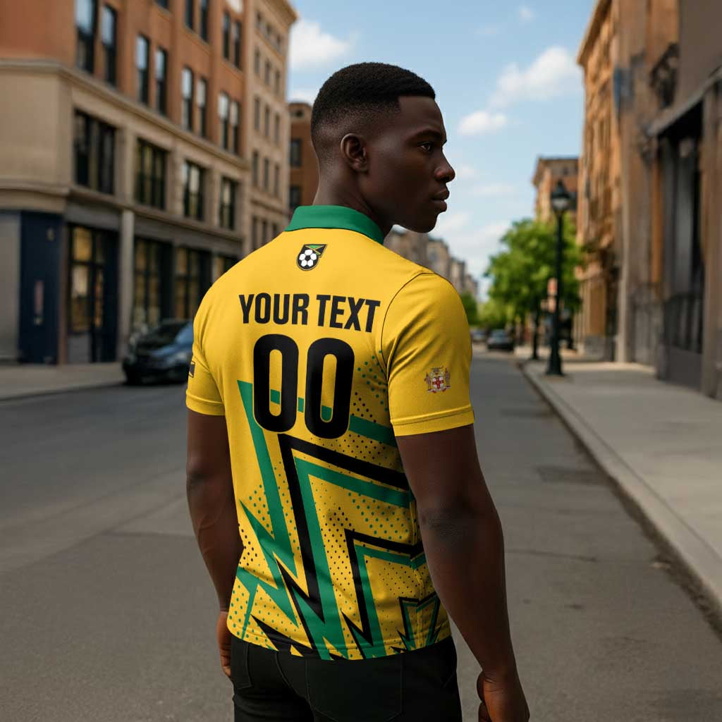 Custom Football 2026 Jamaica Zipper Polo Shirt All A Wi One Team