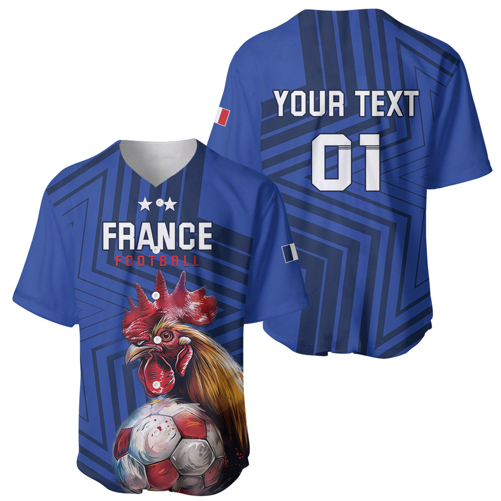Custom France 2024 Football Baseball Jersey Allez Les Bleus - Wonder Print Shop