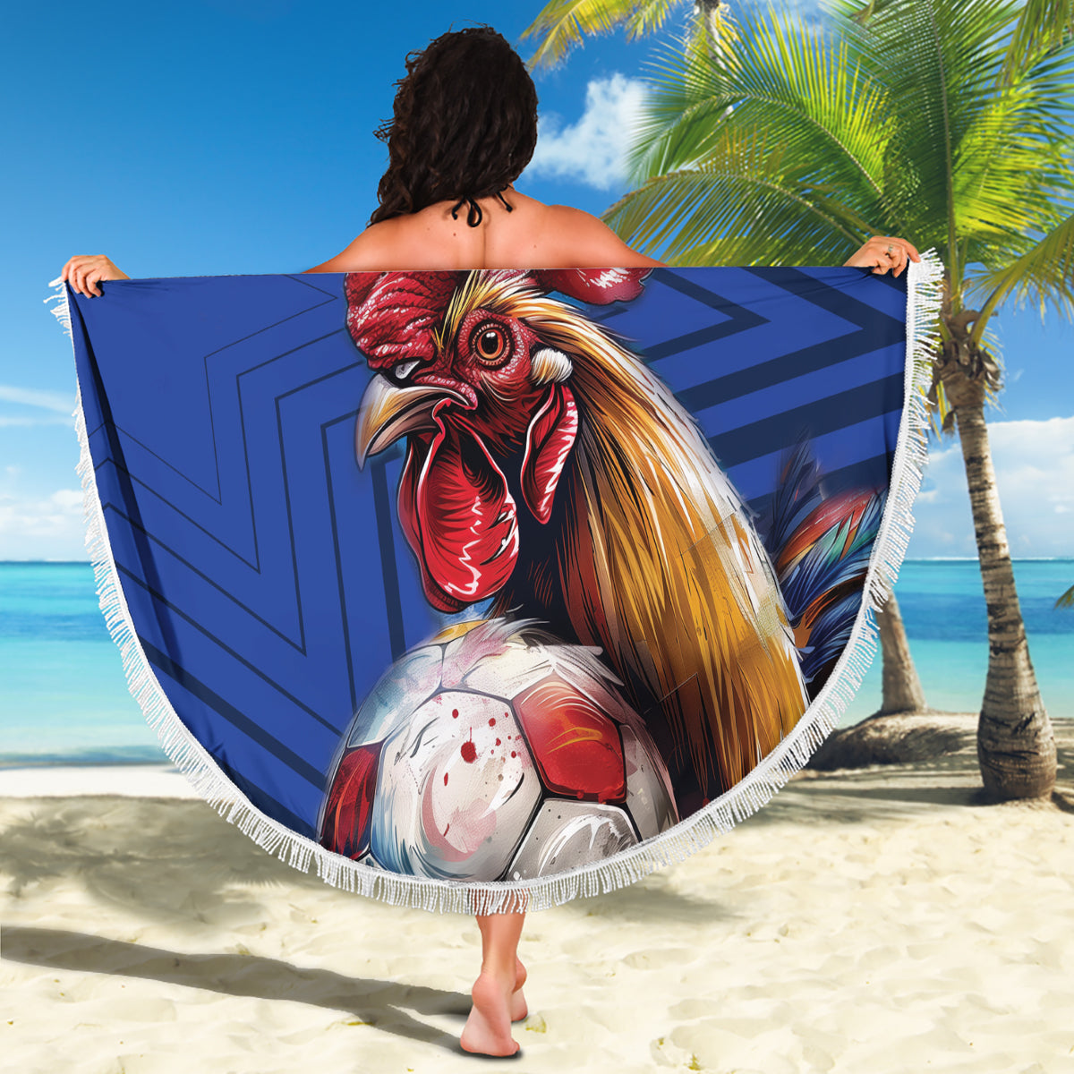 France 2024 Football Beach Blanket Allez Les Bleus - Wonder Print Shop