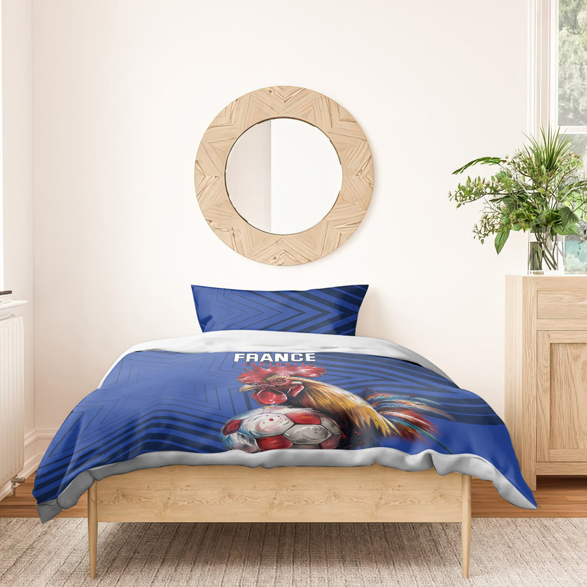 France 2024 Football Bedding Set Allez Les Bleus - Wonder Print Shop