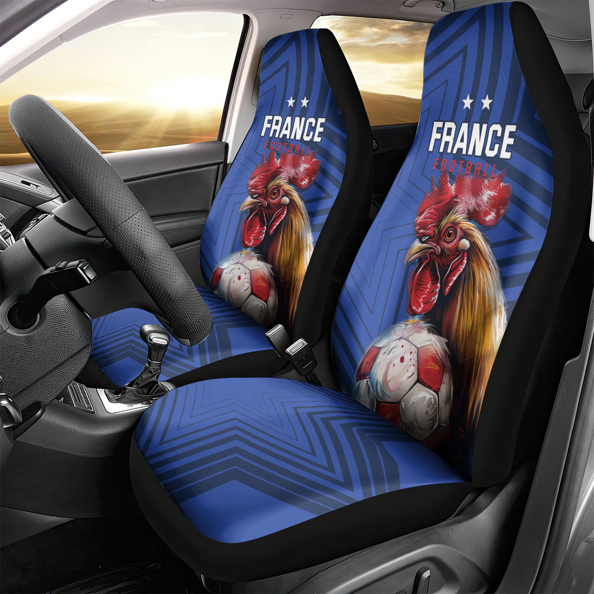 France 2024 Football Car Seat Cover Allez Les Bleus - Wonder Print Shop