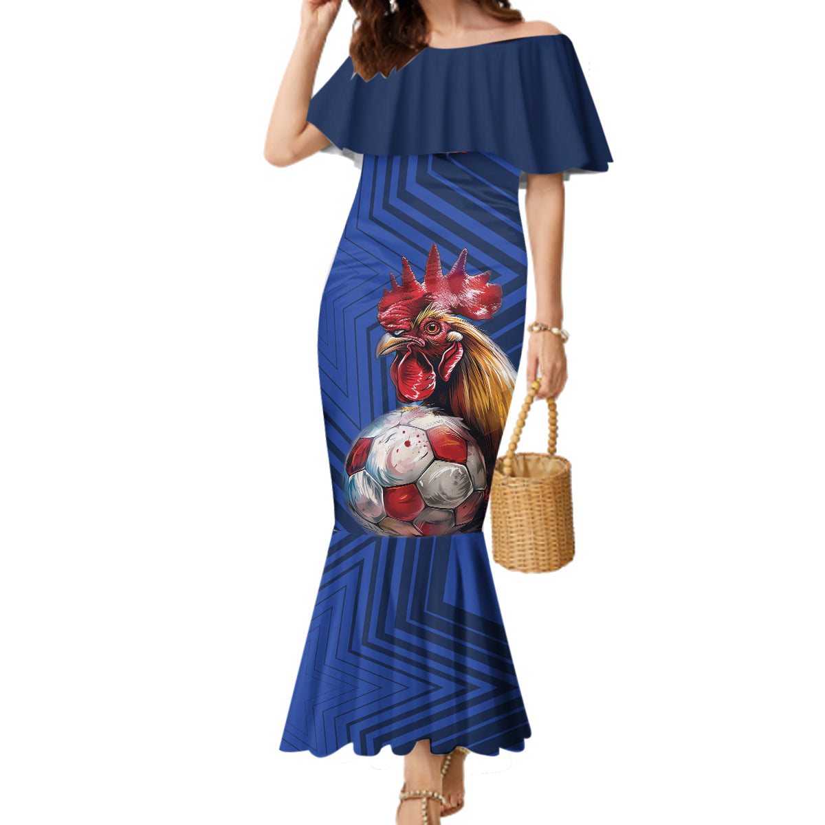 Custom France 2024 Football Family Matching Mermaid Dress and Hawaiian Shirt Allez Les Bleus - Wonder Print Shop