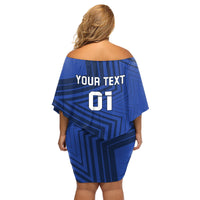 Custom France 2024 Football Family Matching Off Shoulder Short Dress and Hawaiian Shirt Allez Les Bleus - Wonder Print Shop