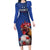 Custom France 2024 Football Long Sleeve Bodycon Dress Allez Les Bleus - Wonder Print Shop