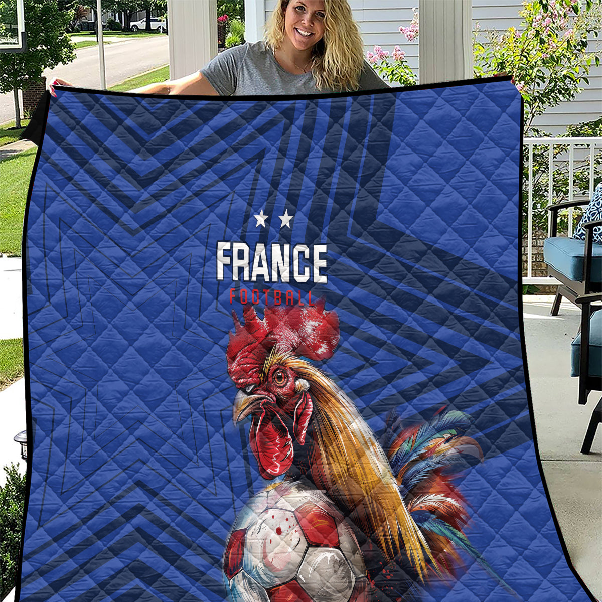 France 2024 Football Quilt Allez Les Bleus - Wonder Print Shop