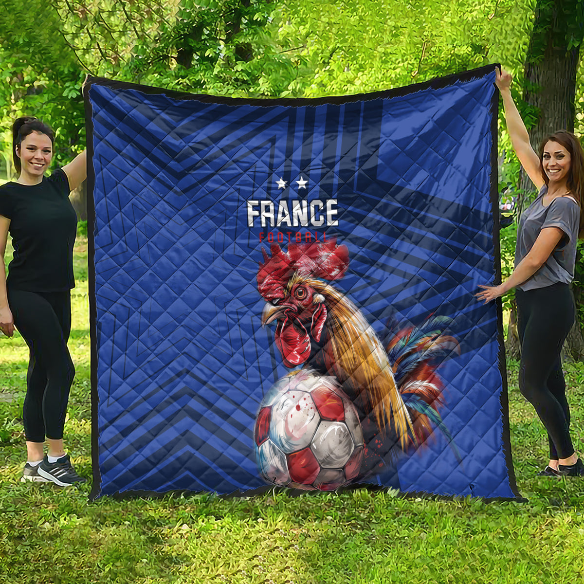 France 2024 Football Quilt Allez Les Bleus - Wonder Print Shop