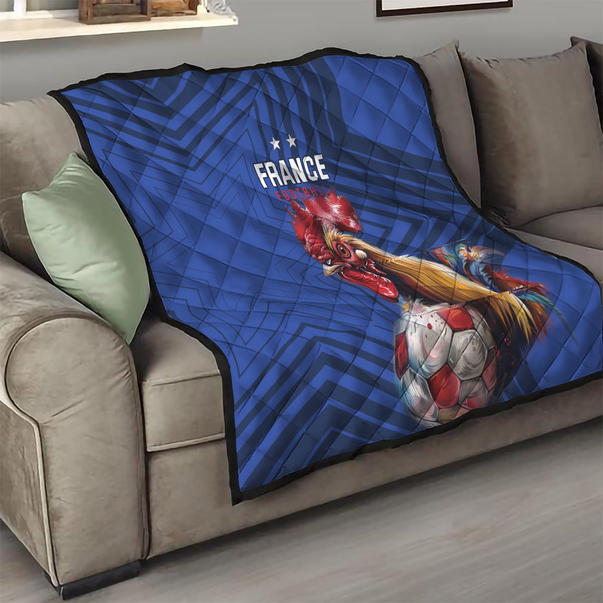 France 2024 Football Quilt Allez Les Bleus - Wonder Print Shop
