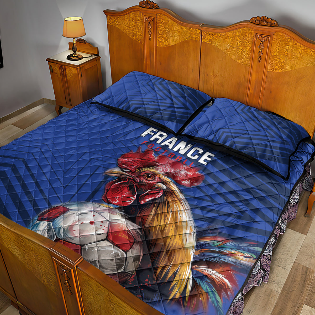 France 2024 Football Quilt Bed Set Allez Les Bleus - Wonder Print Shop