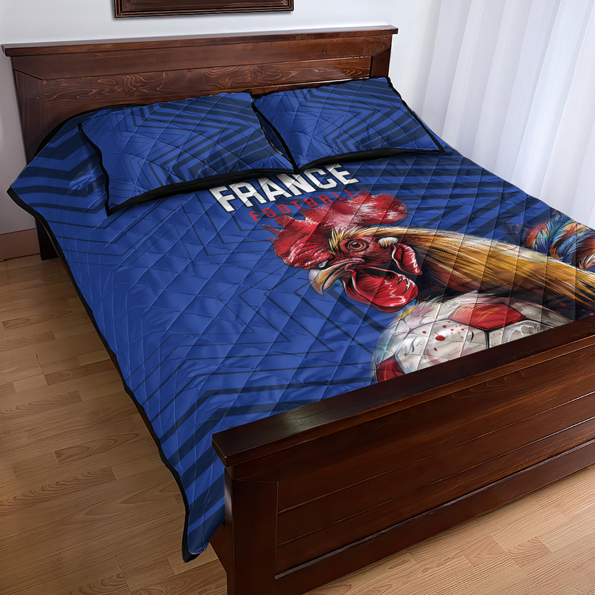 France 2024 Football Quilt Bed Set Allez Les Bleus - Wonder Print Shop