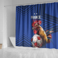 France 2024 Football Shower Curtain Allez Les Bleus