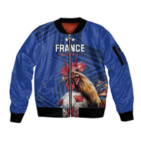 Custom France 2024 Football Sleeve Zip Bomber Jacket Allez Les Bleus - Wonder Print Shop