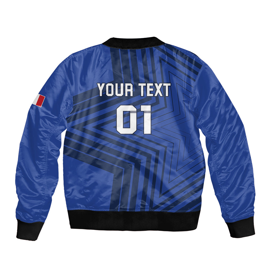 Custom France 2024 Football Sleeve Zip Bomber Jacket Allez Les Bleus - Wonder Print Shop